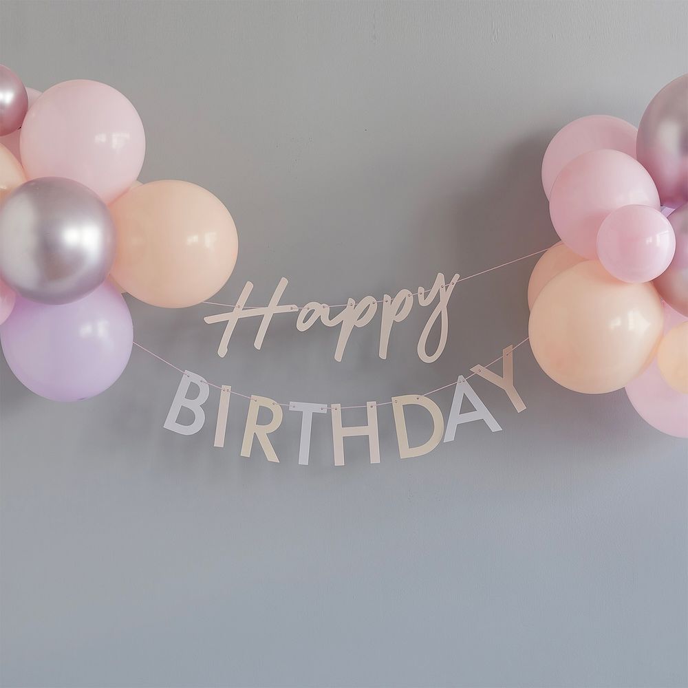 Ballonggirlang Happy Birthday Pastell Mix