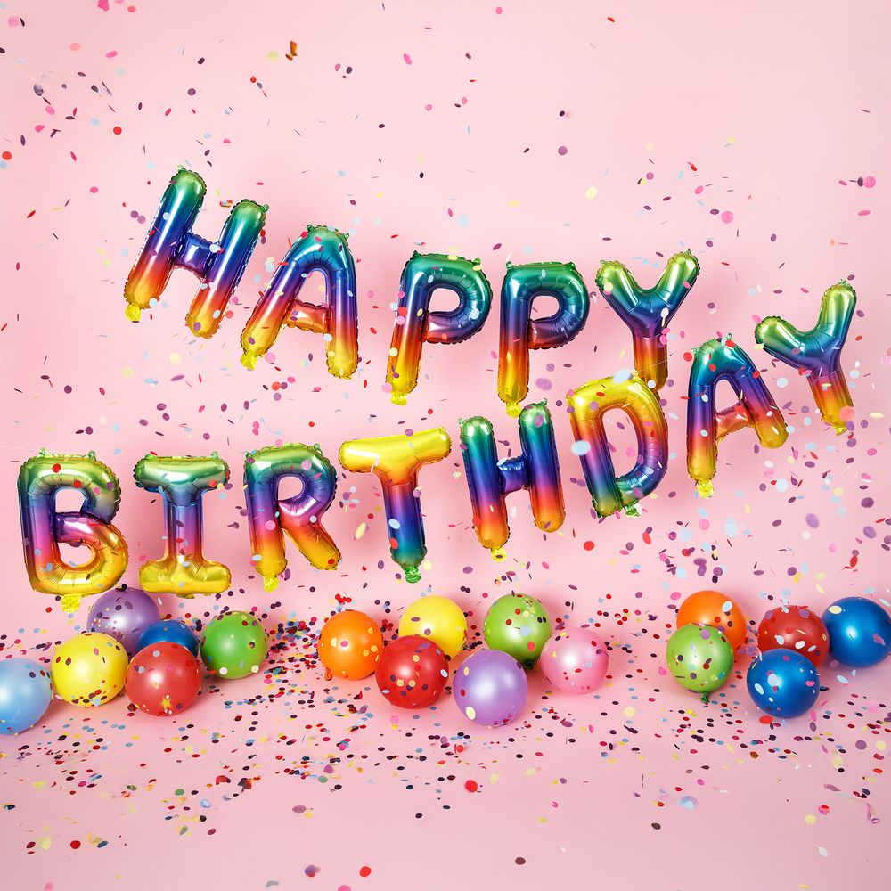 Ballongguirlande Happy Birthday Rainbow