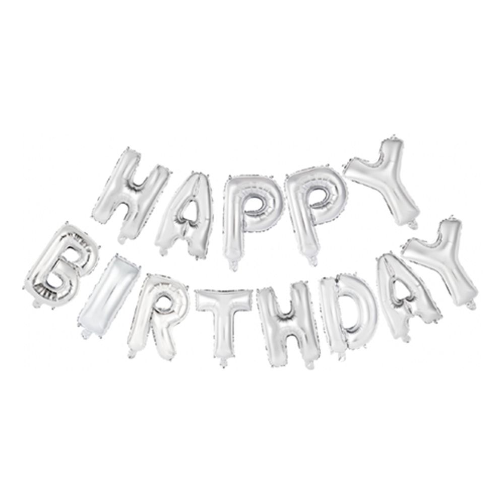 Ballonggirlang Happy Birthday Silver