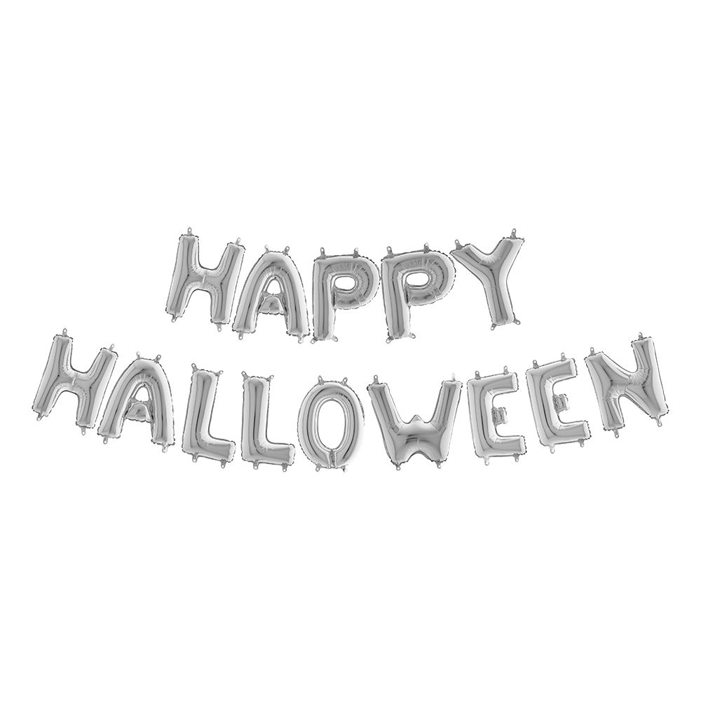 Ilmapalloviirinauha Happy Halloween Hopea Metallic