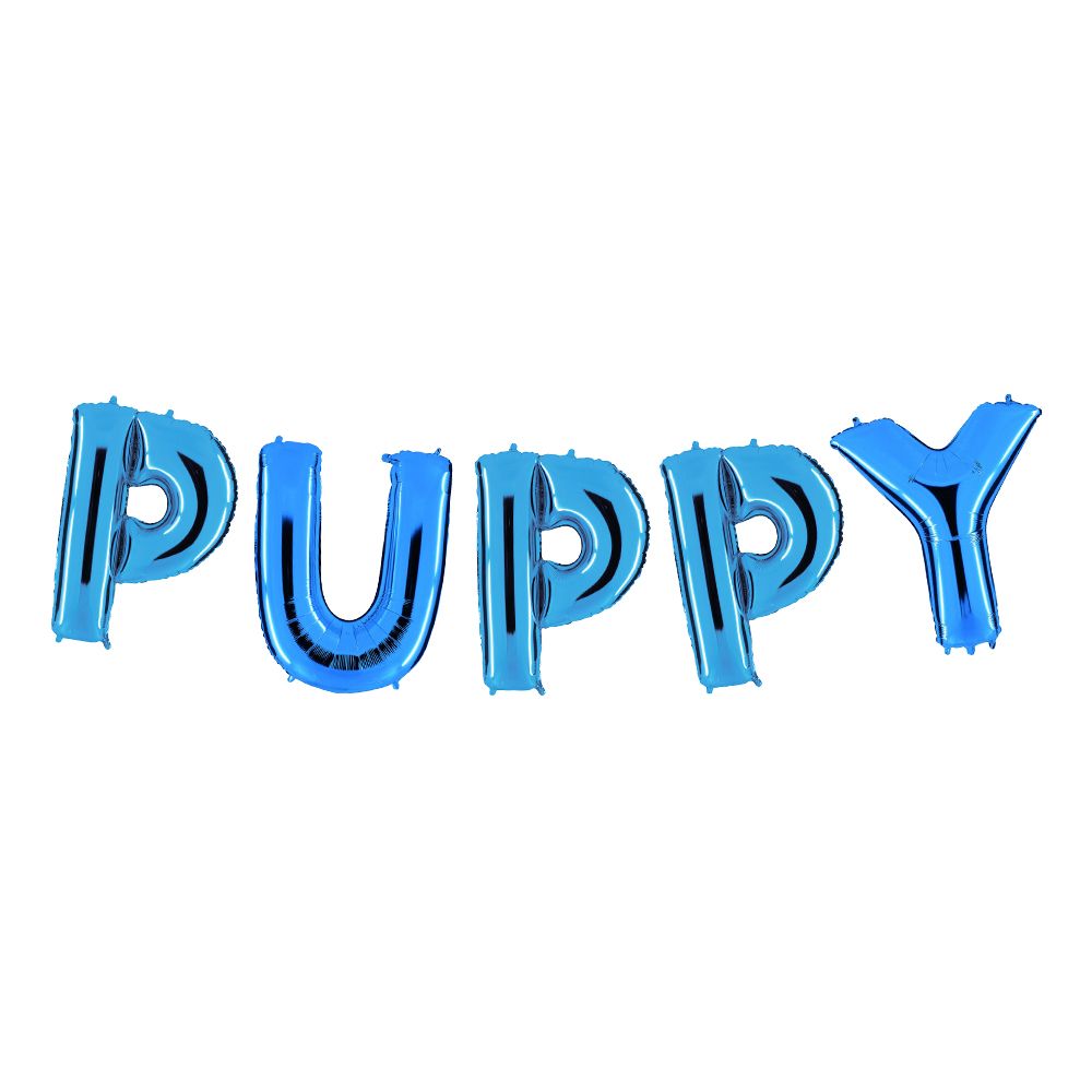 Ballonggirlander Puppy Blå Metallic Stor
