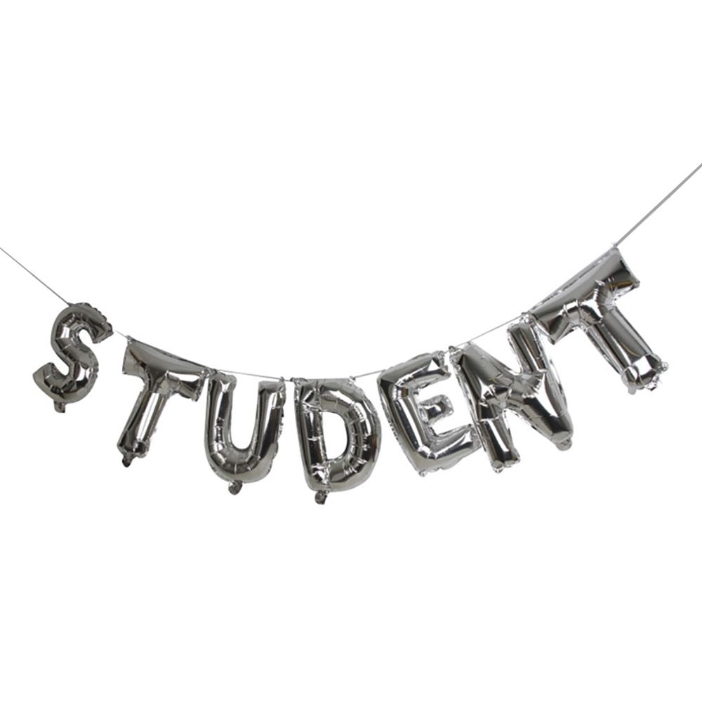 Ballonggirlander Student Sølv Metallic
