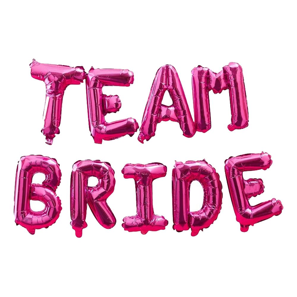 Ballonggirlander Team Bride Hot Pink