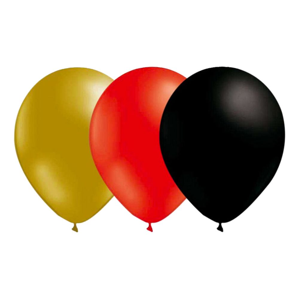 Ballonkombi Guld/Rød/Sort
