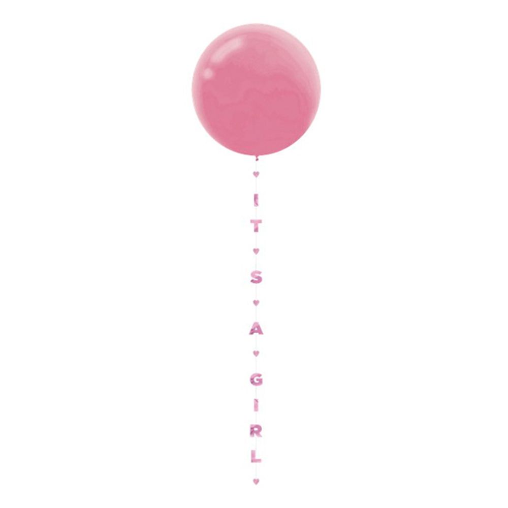 Ballongsvans Its A Girl Rosa
