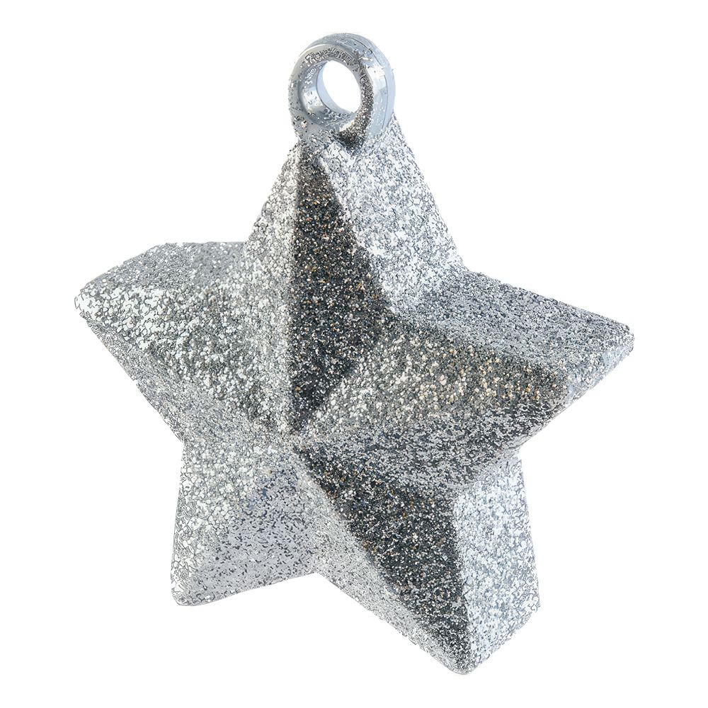 Ballonvægt Stjerne Sølv Glitter