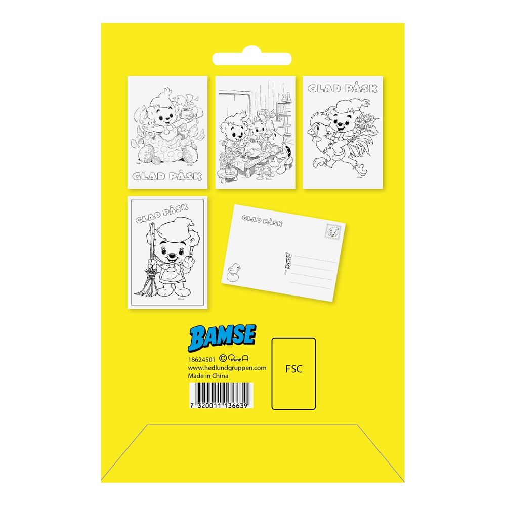 Bamse Värjää-Omat Pääsiäiskortit