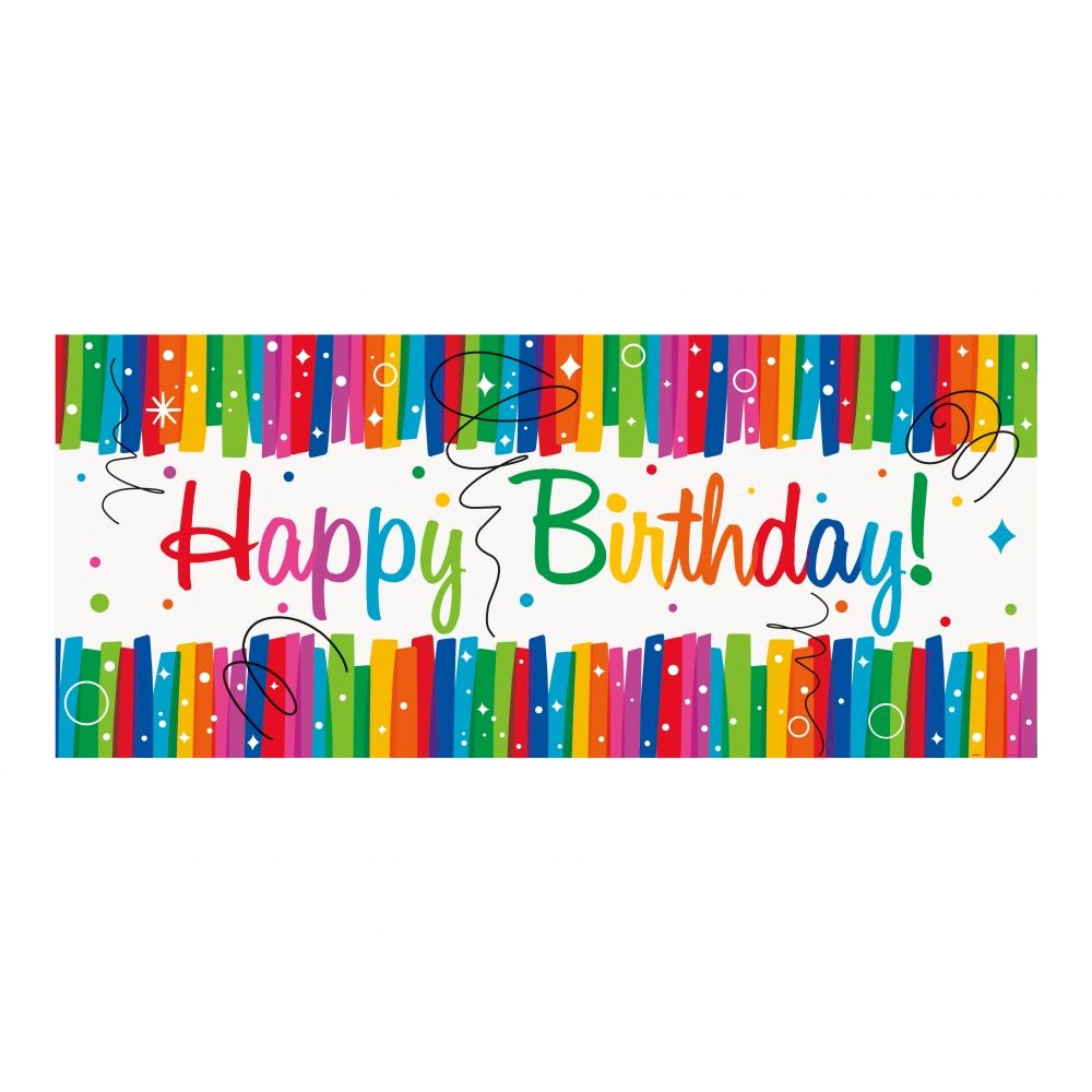 Banderole Happy Birthday Regnbue