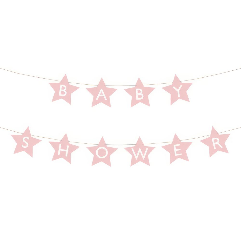 Girlander Babyshower Stjerner Rosa