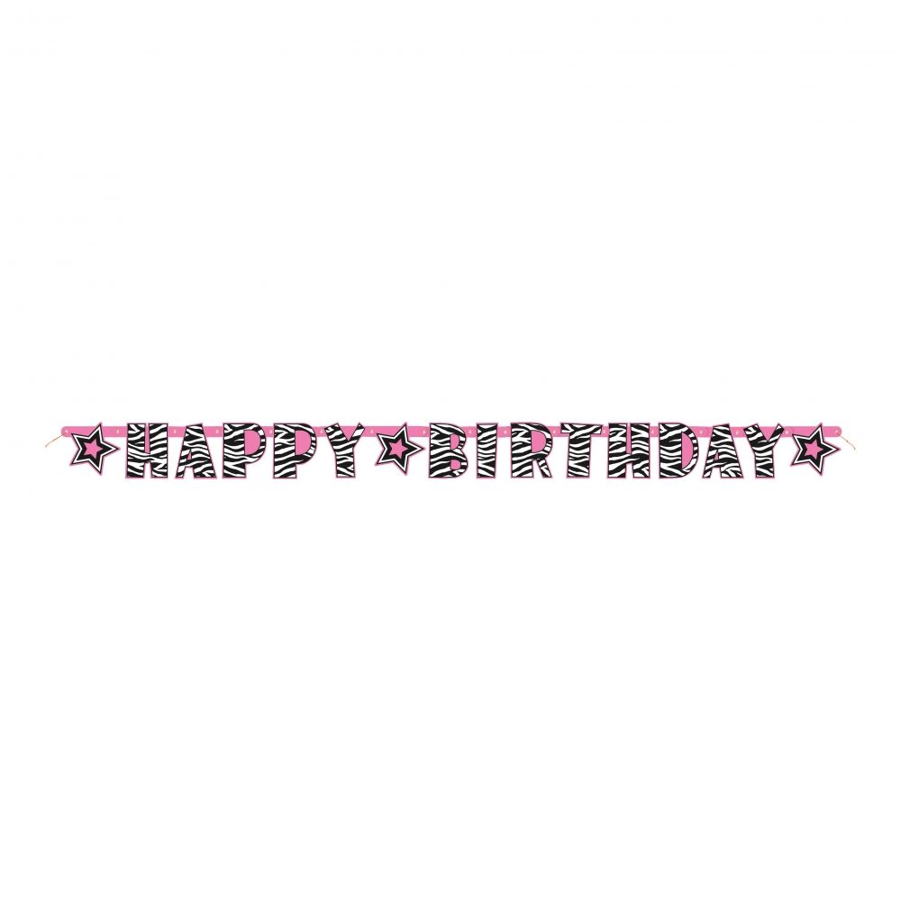Bokstavgirlander Happy Birthday Sebra