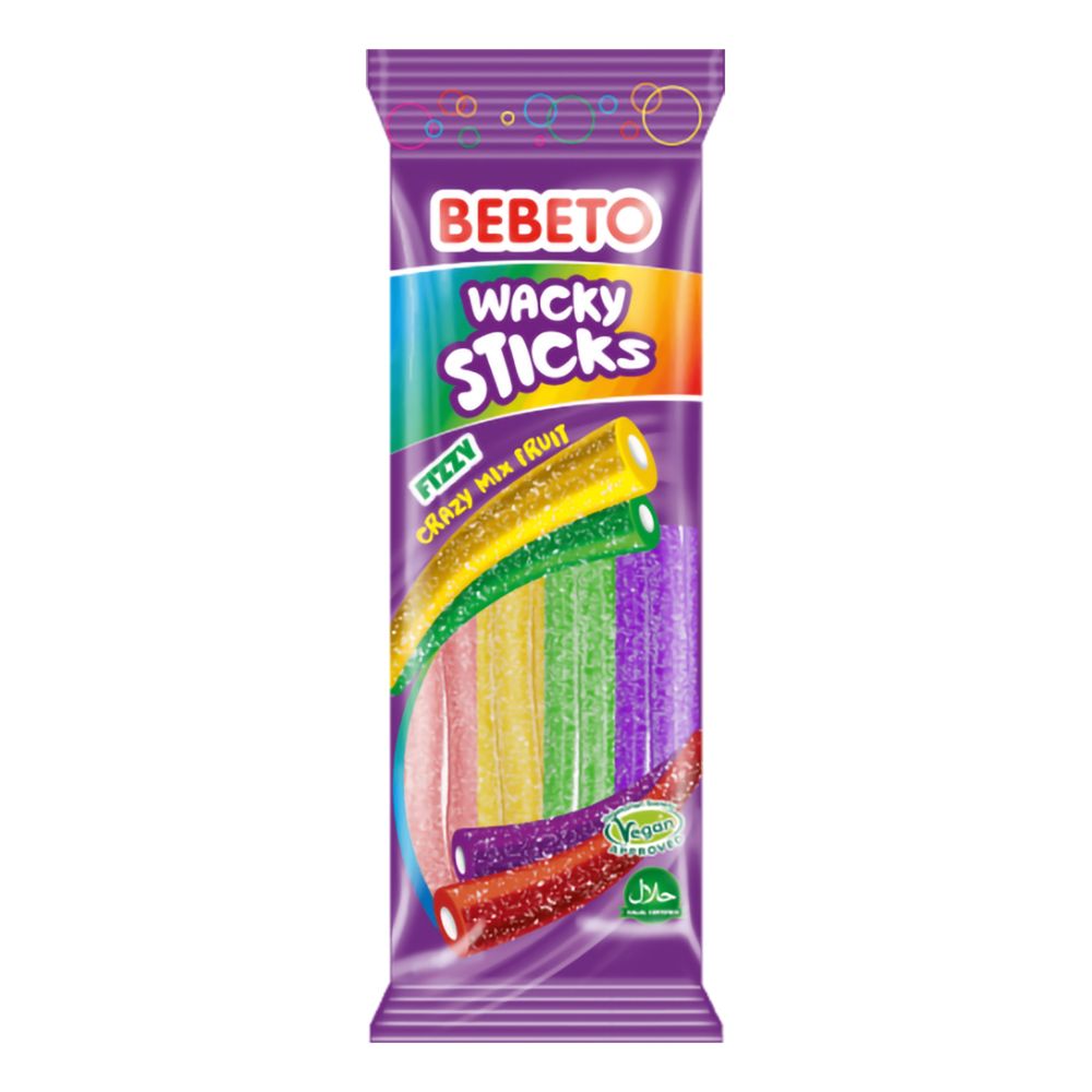 Bebeto Wacky Sticks Fizzy Fruit Mix