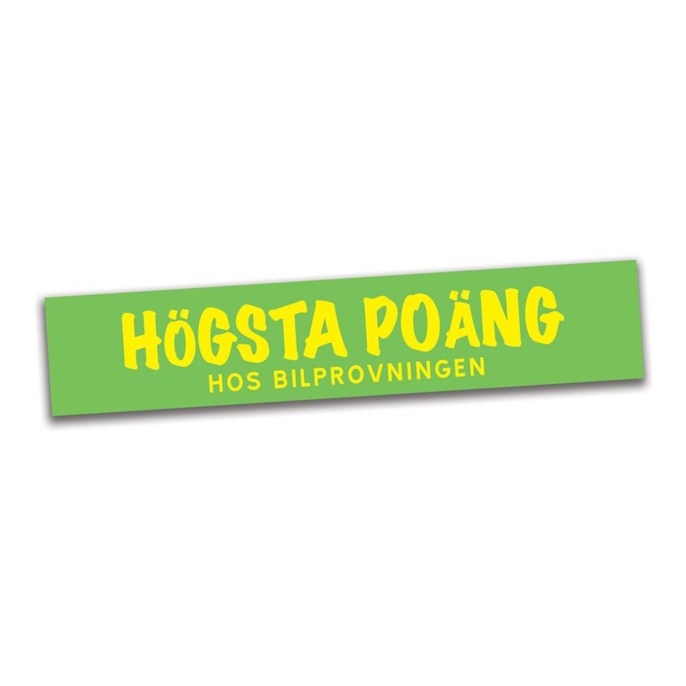 Bilklistermærke "Högsta Poäng Hos Bilprovningen"