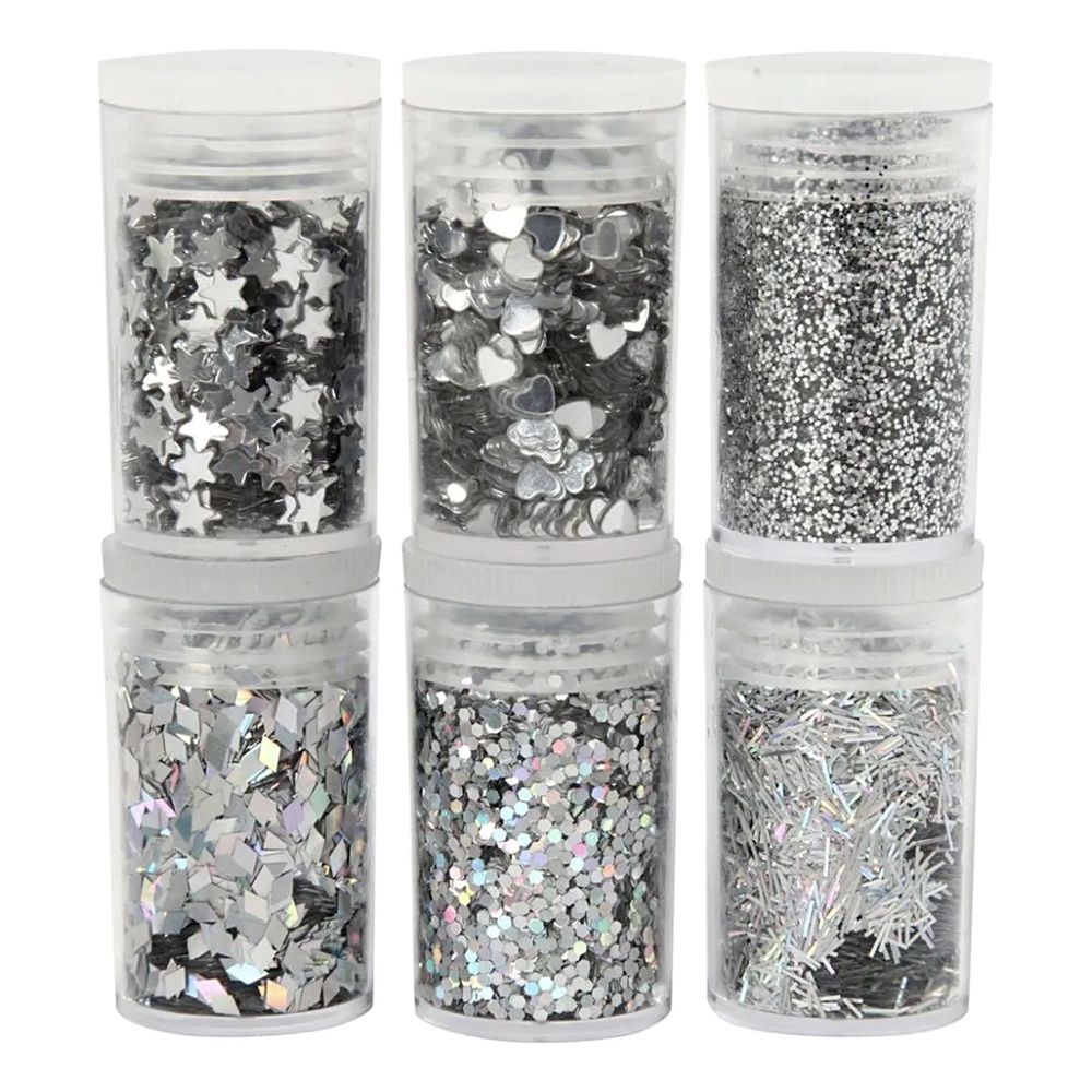 Bio-Glitter Blandet Sølv Sæt