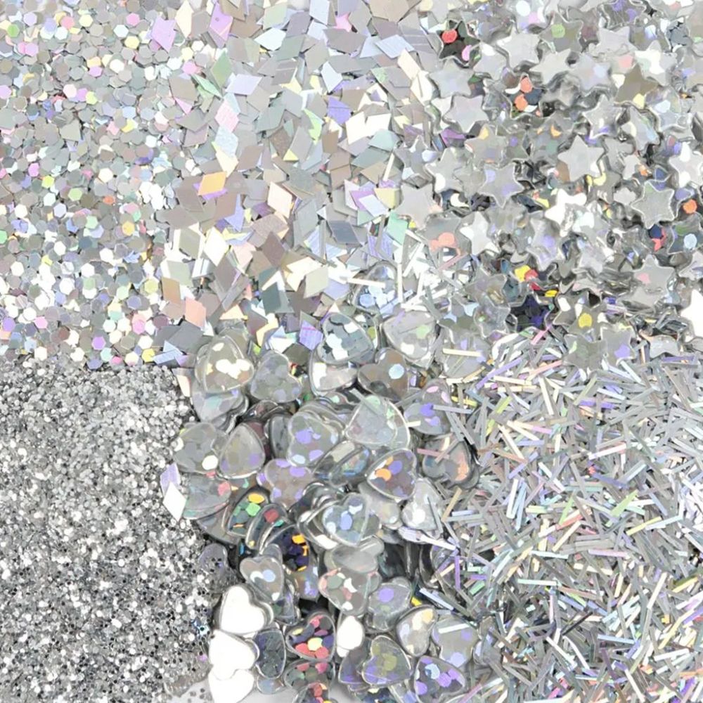 Bio-Glitter Blandet Sølv Sæt