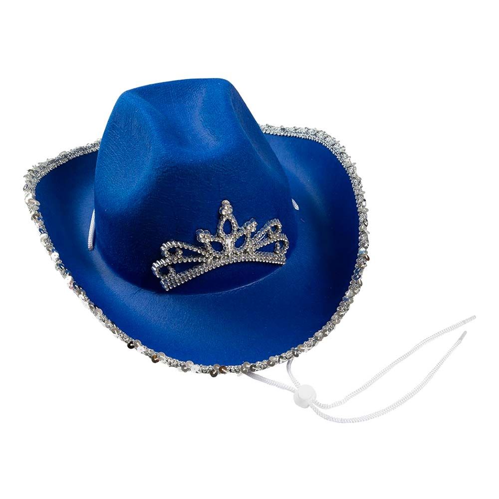 Blå Cowboyhatt med Tiara