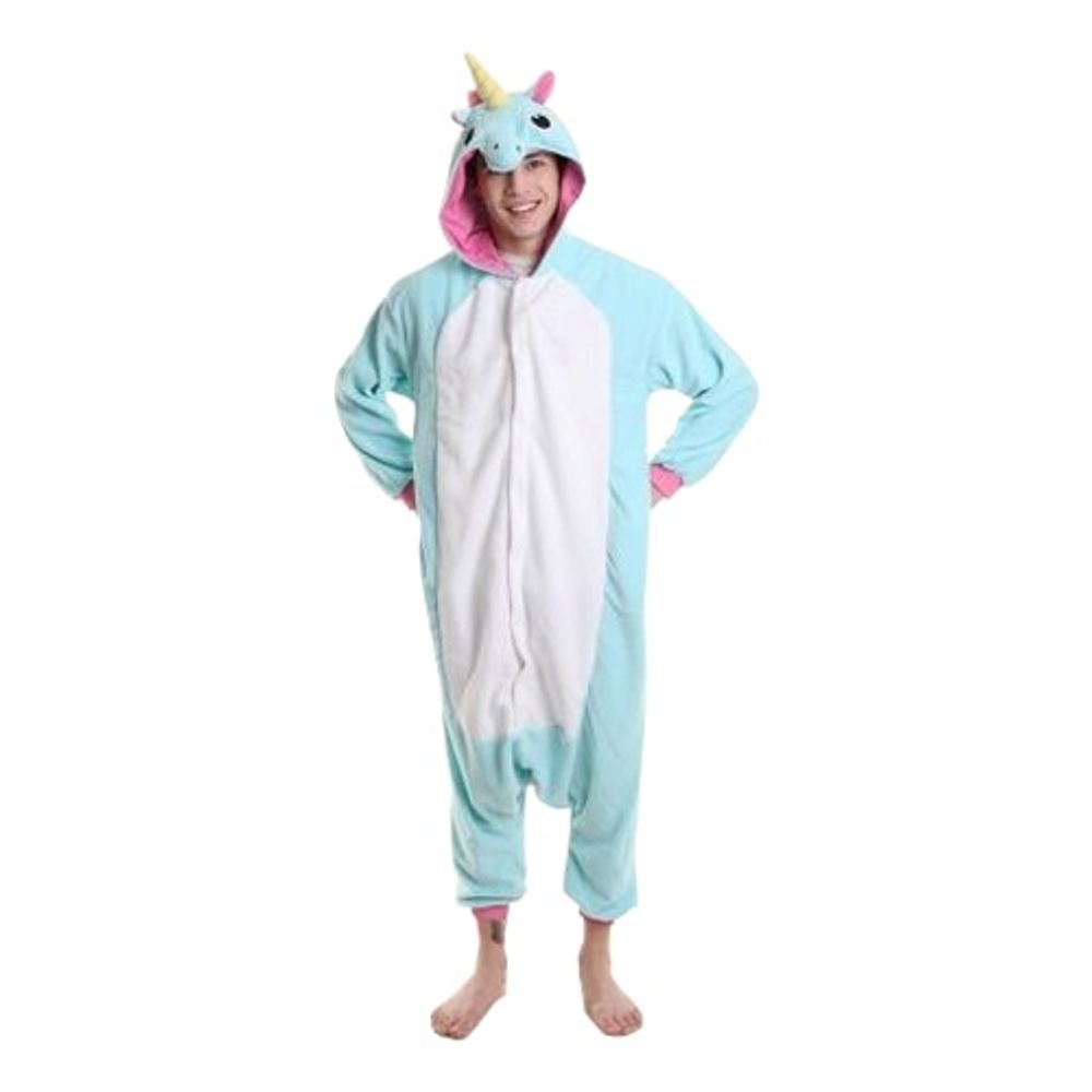 Blå Enhjørning Kigurumi