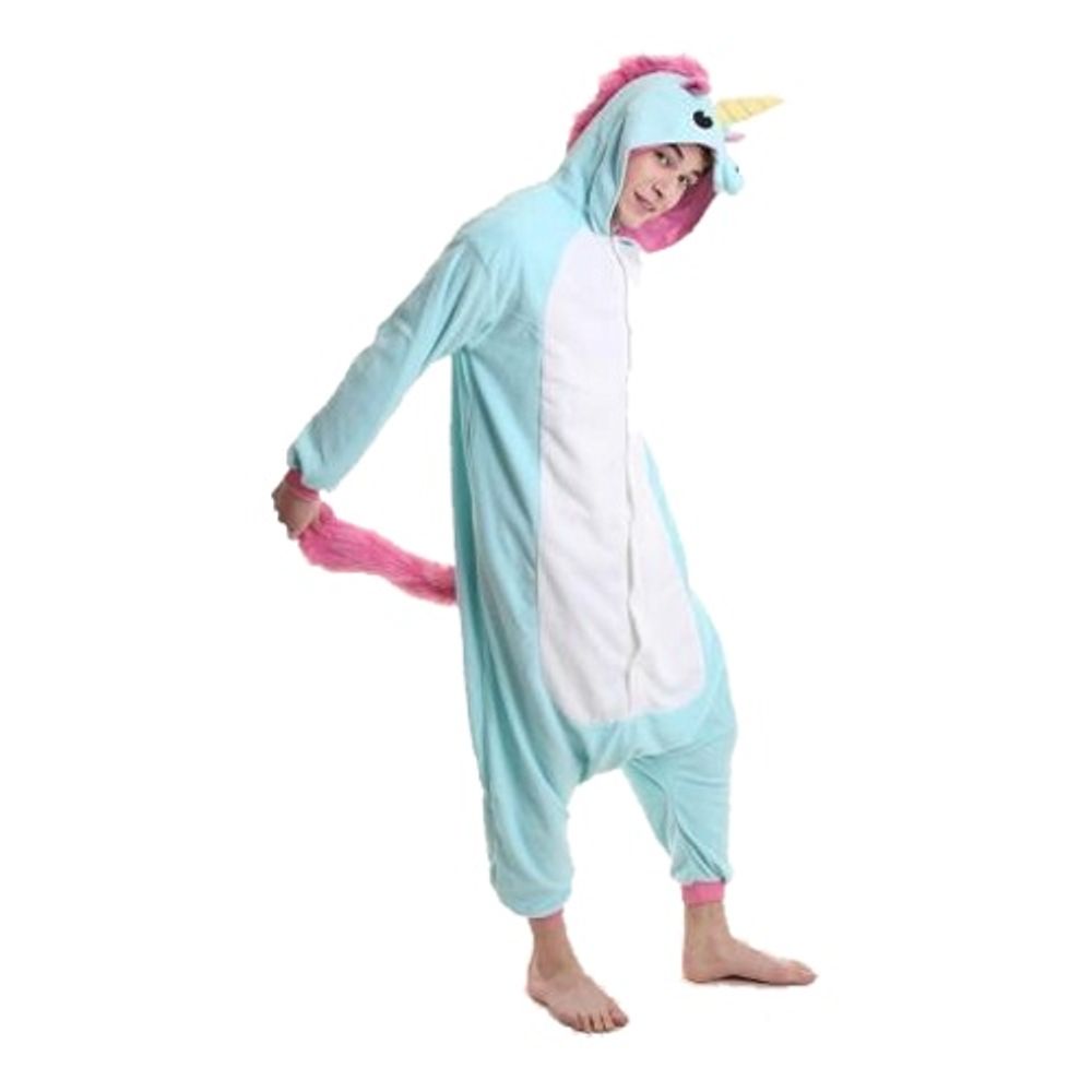 Blå Enhjørning Kigurumi