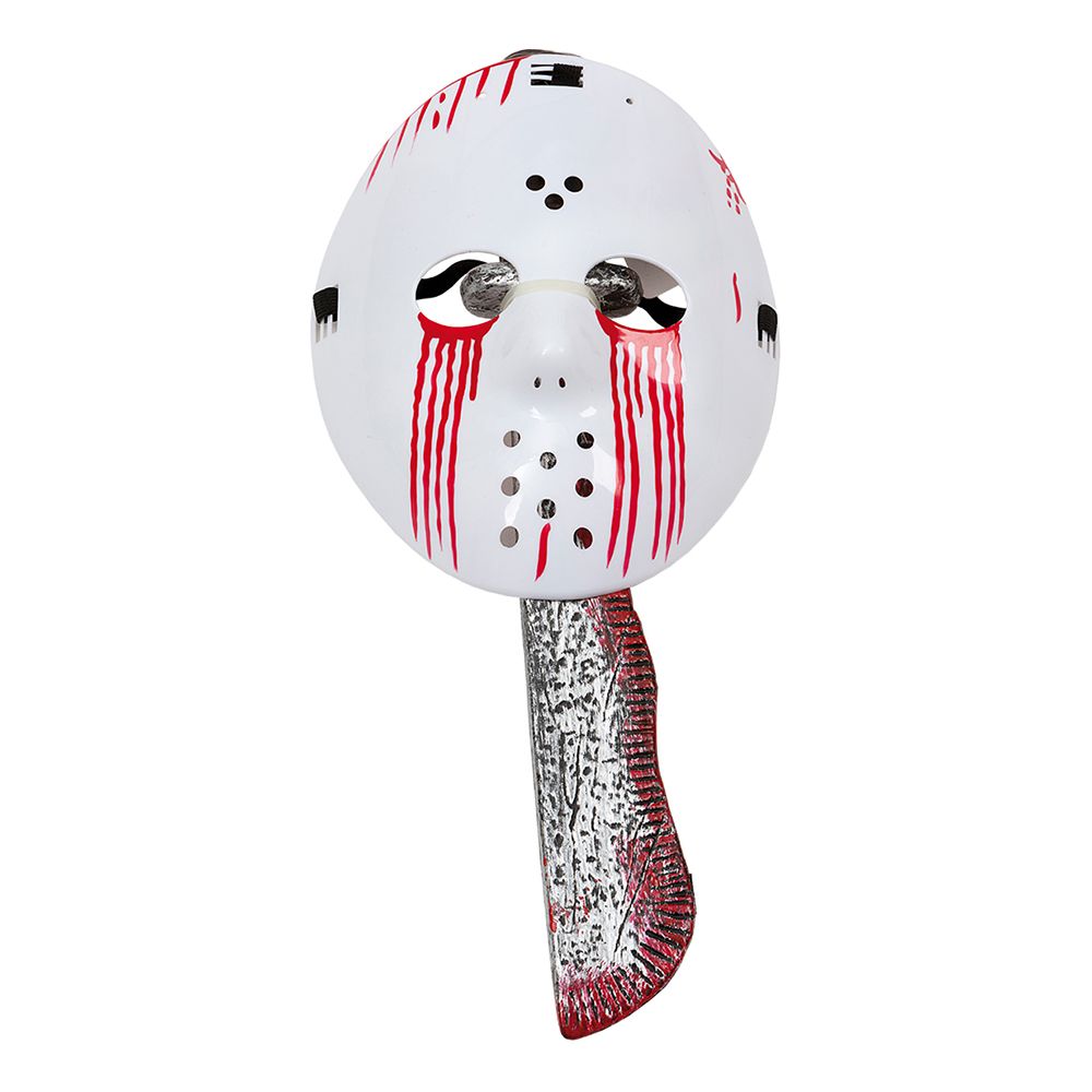 Blodig Jason Mask med Machete