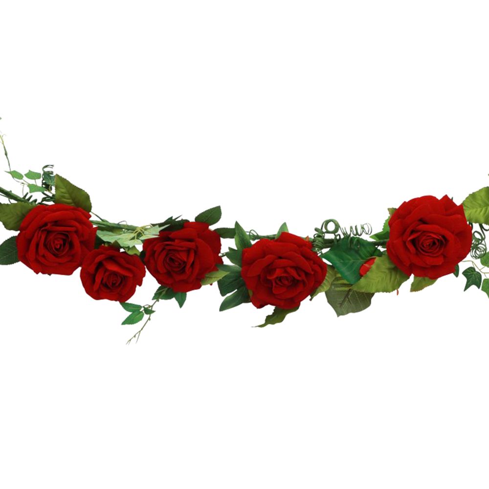 Blomsterguirlande Roser Røde i Velour Deluxe