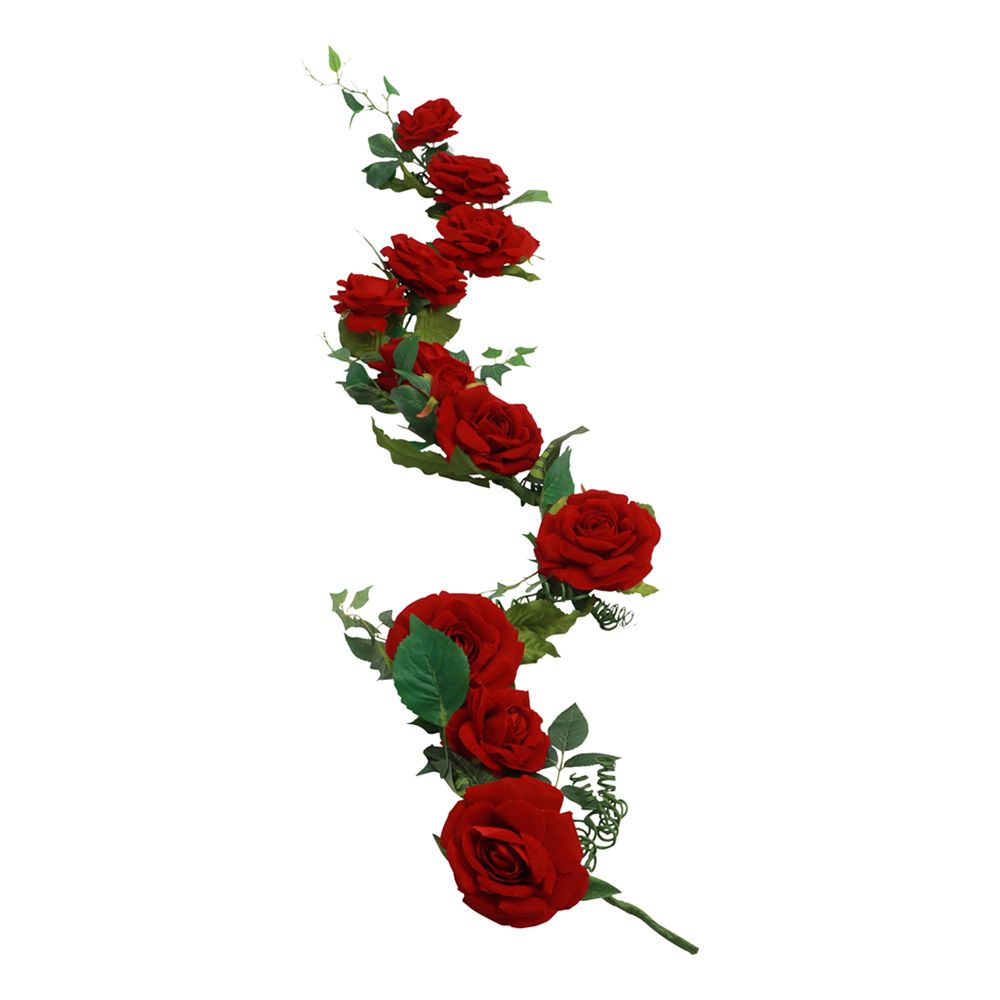 Blomsterguirlande Roser Røde i Velour Deluxe