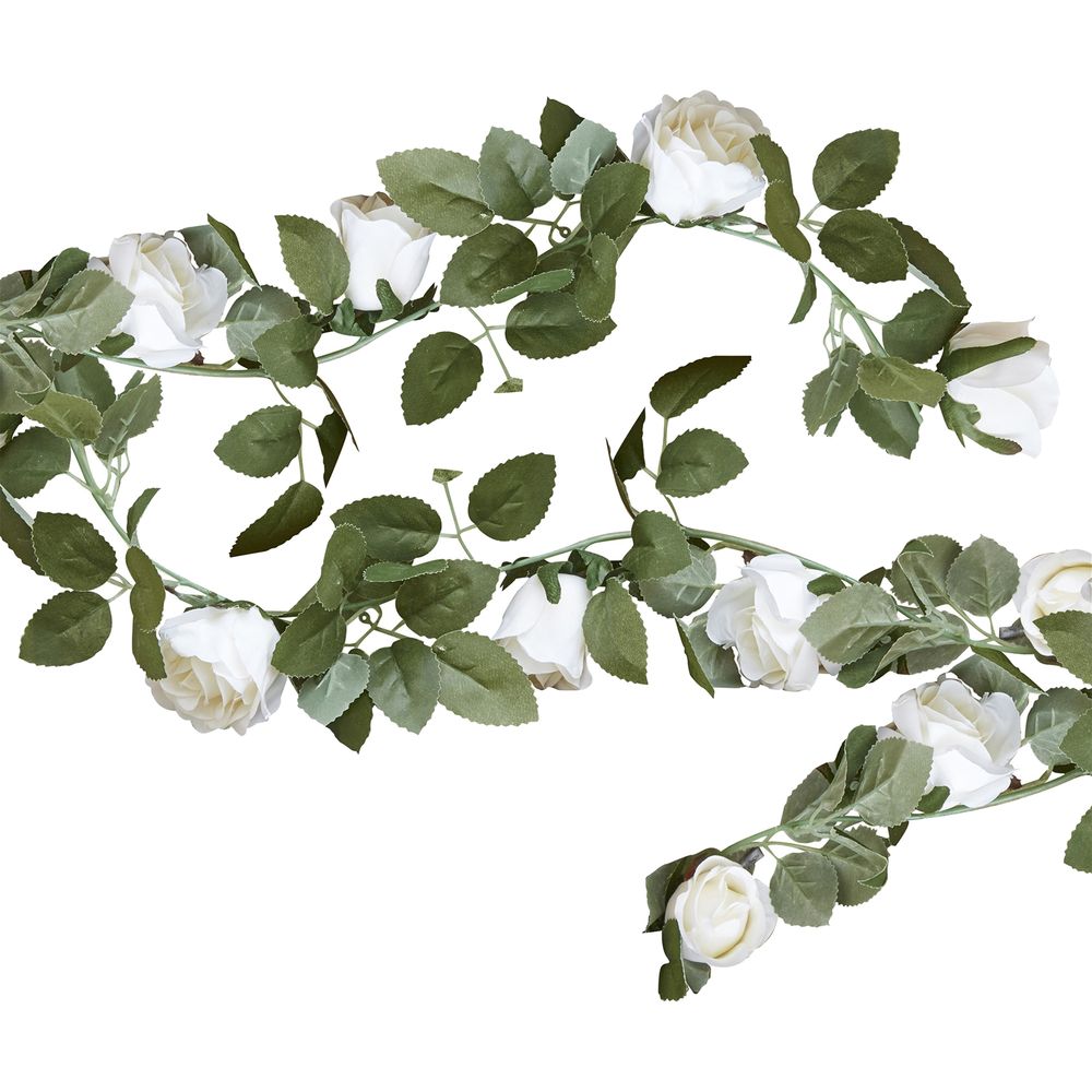 Blomgirlang Vita Rosor