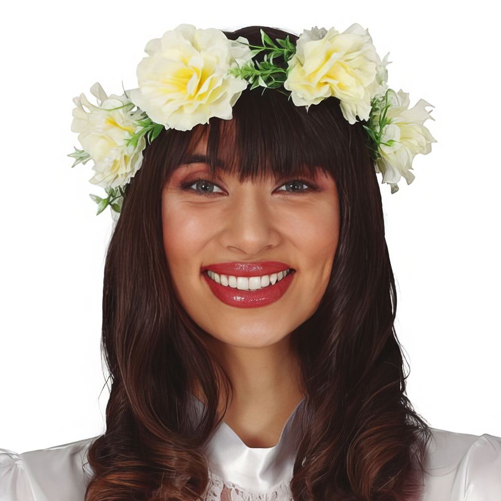 Blomsterkrans med Vit Slöja