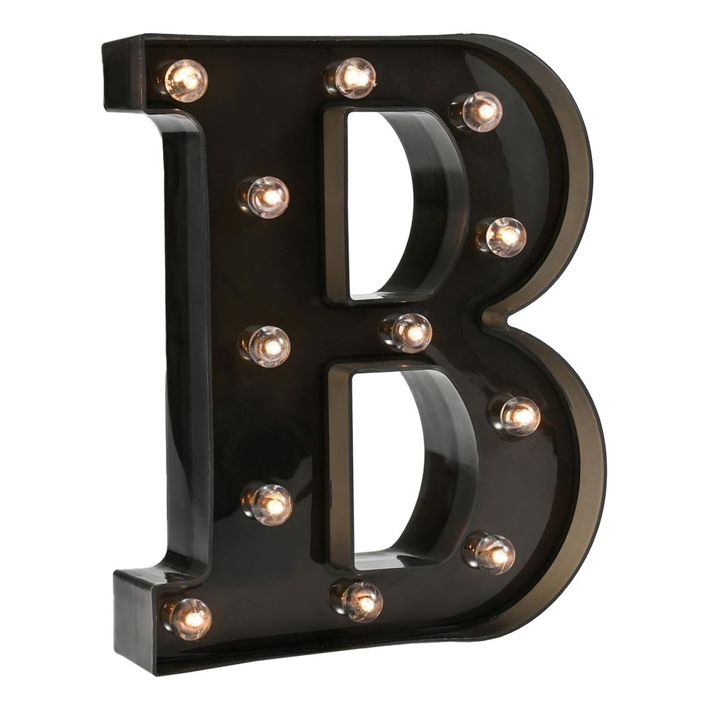 Bokstav Svart med LED-belysning