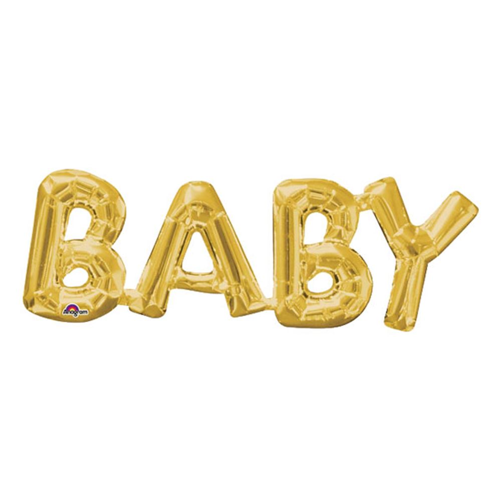Kirjainilmapallo Baby Kultainen
