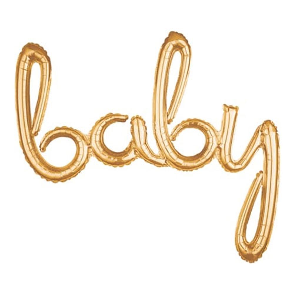 Bokstavballong Baby Gullfarget