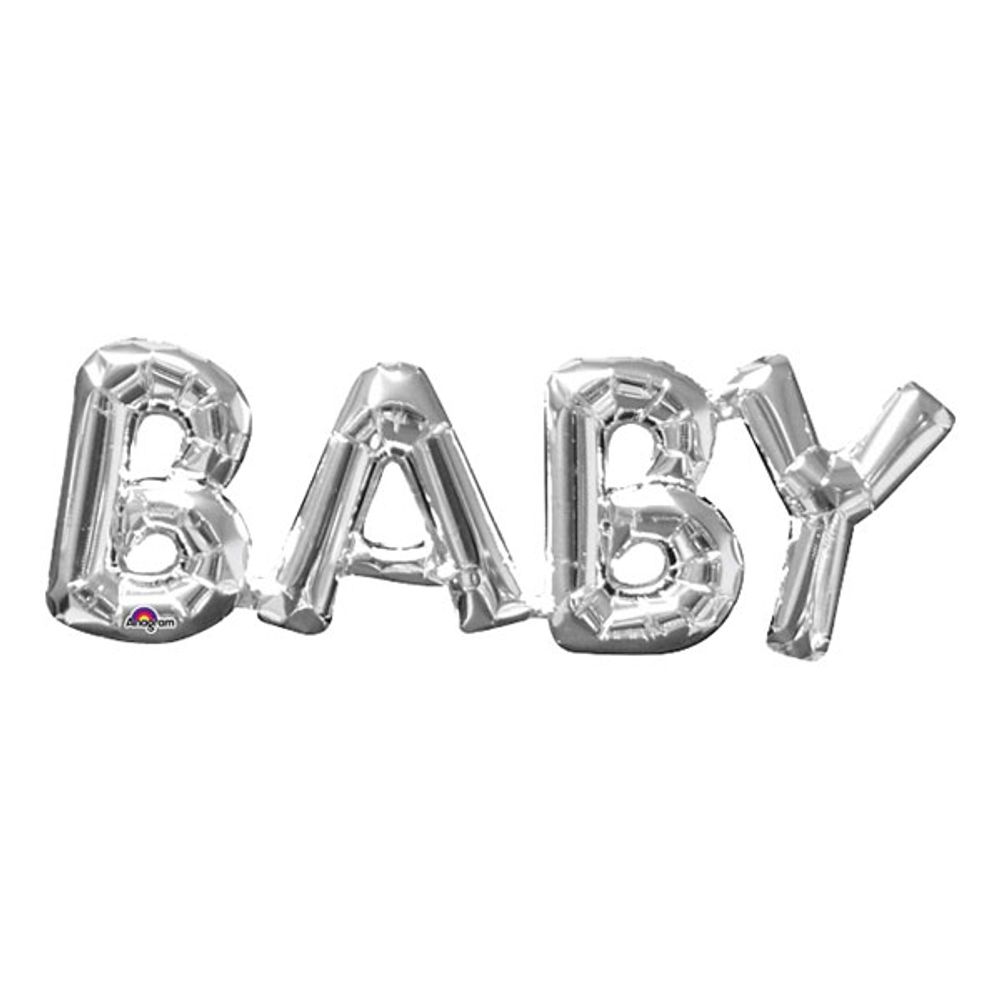 Kirjainilmapallo Baby Hopeiset