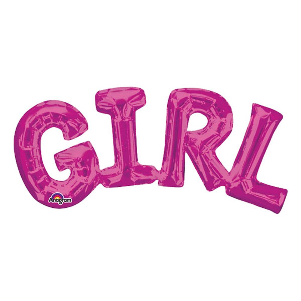 Kirjainilmapallo GIRL Vaaleanpunainen