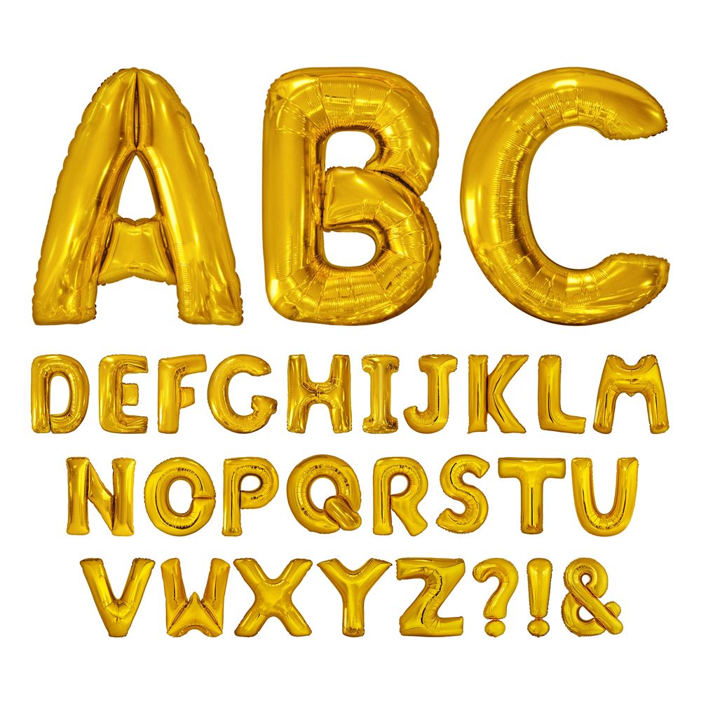 Bokstavsballong Guld Metallic