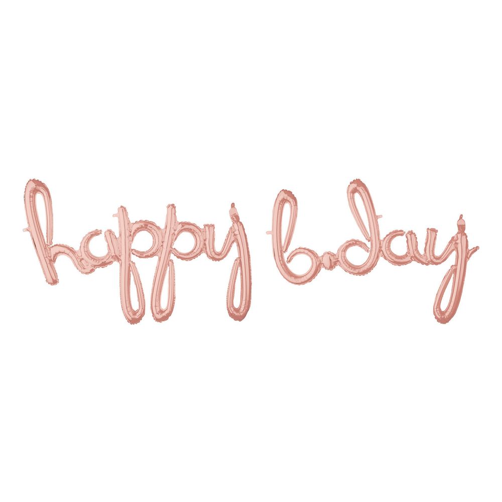 Kirjainilmapallo Happy B-Day Ruusukulta