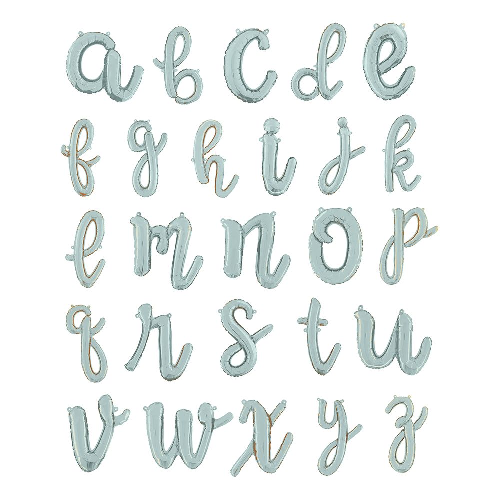Bogstavballon Script Sølv