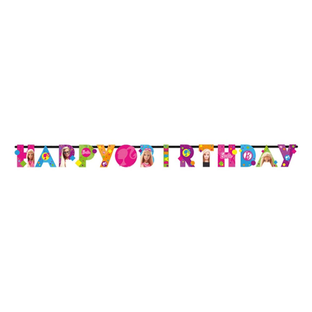 Bokstavgirlander Happy Birthday Barbie Sparkle