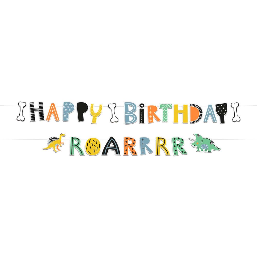Kirjainviirinauha Happy Birthday Dino Roar