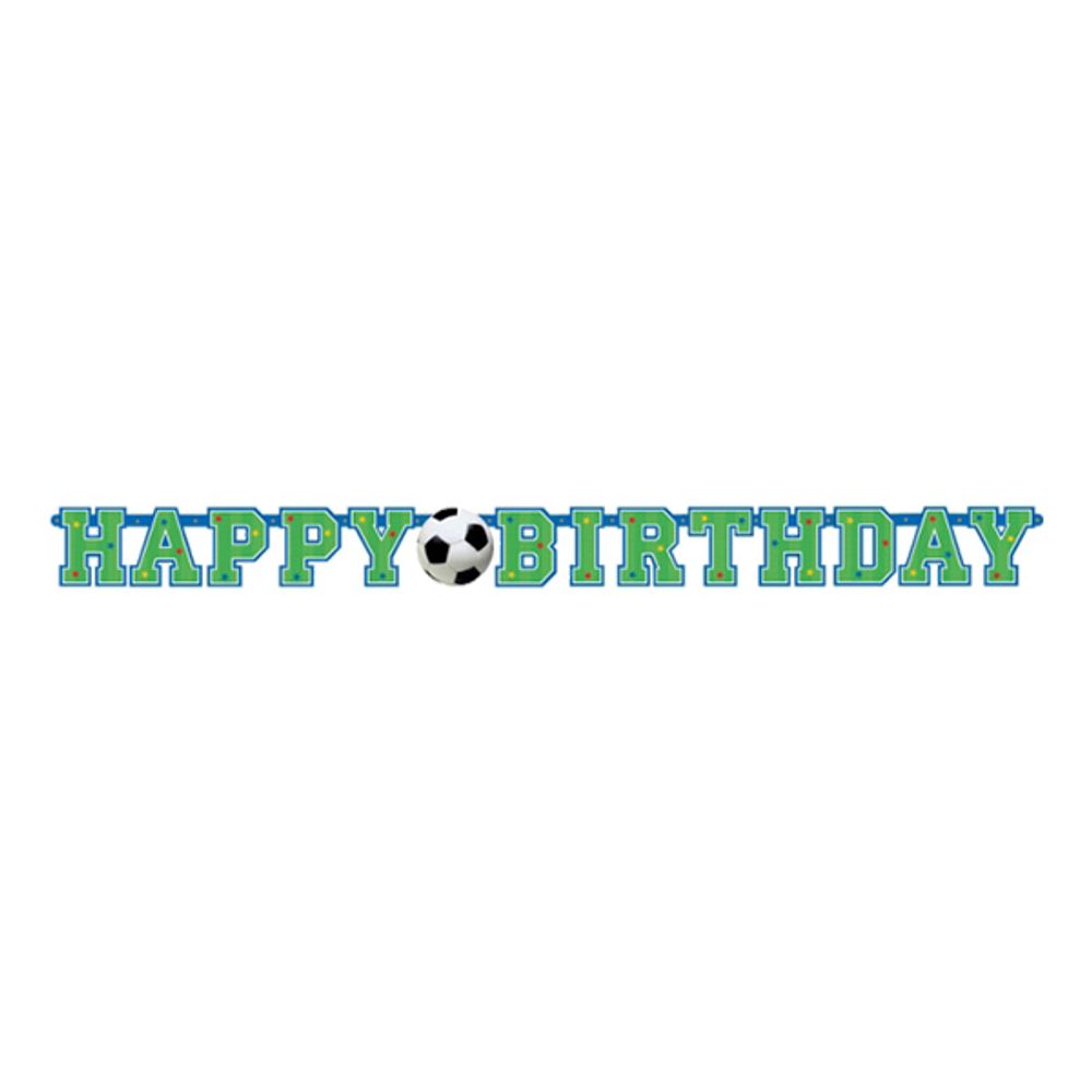 Kirjainviirinauha Happy Birthday Jalkapallo