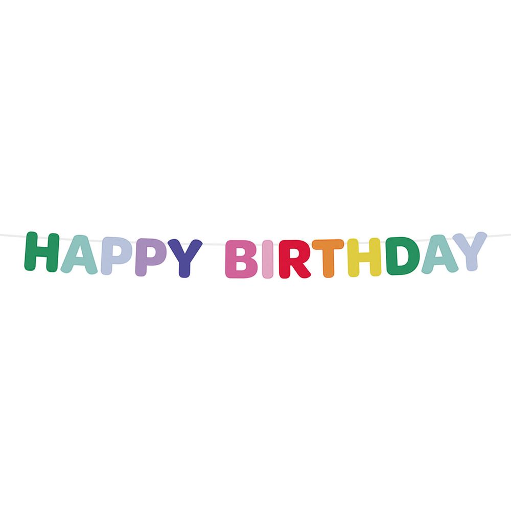 Bokstavsgirlang Happy Birthday i Filt