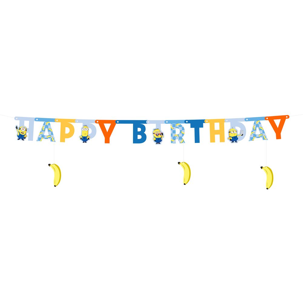 Bogstavsguirlande Happy Birthday Minions