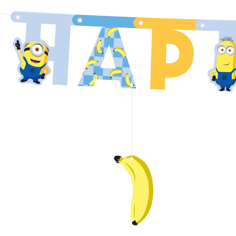 Bogstavsguirlande Happy Birthday Minions