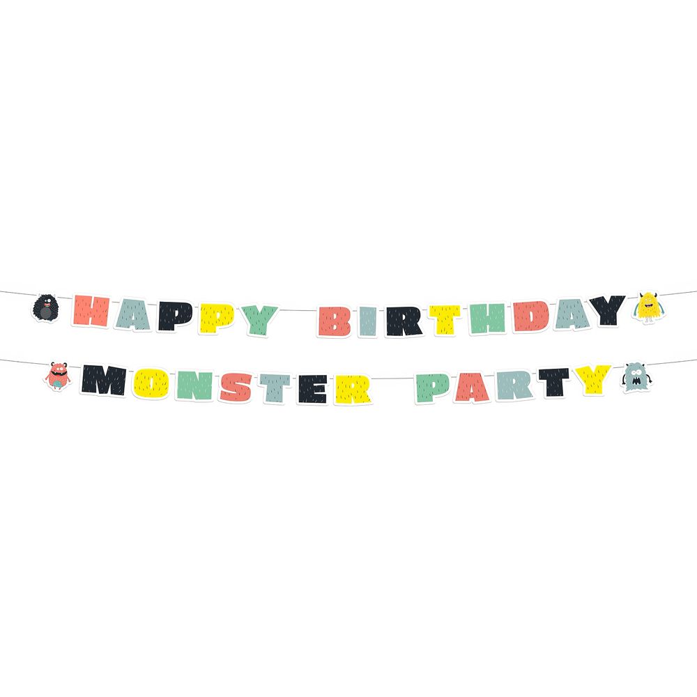 Bokstavgirlander Happy Birthday Monster Bash