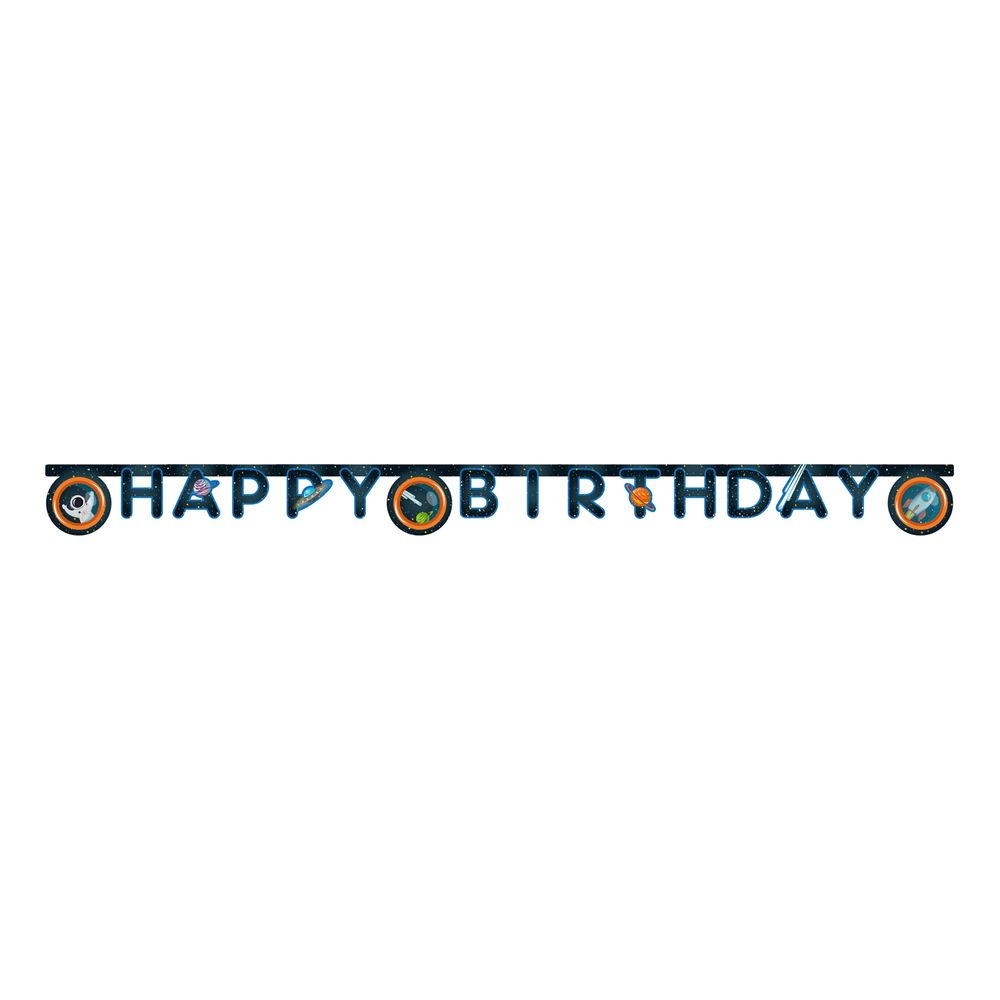 Kirjainviirinauha Happy Birthday Avaruusjuhlat