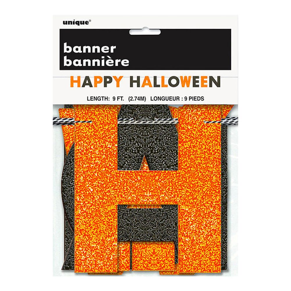 Girlander Happy Halloween Svart/Oransje Glitter