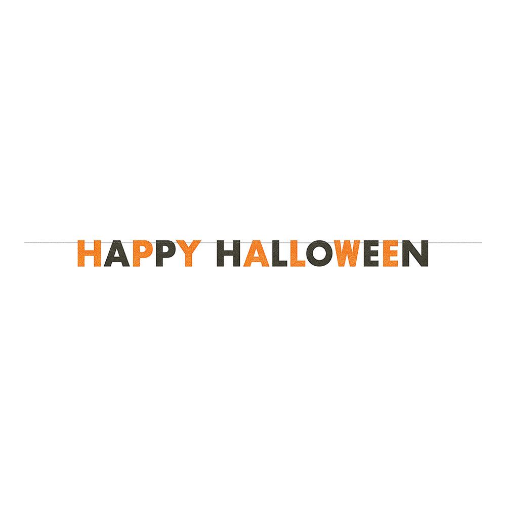 Girlander Happy Halloween Svart/Oransje Glitter