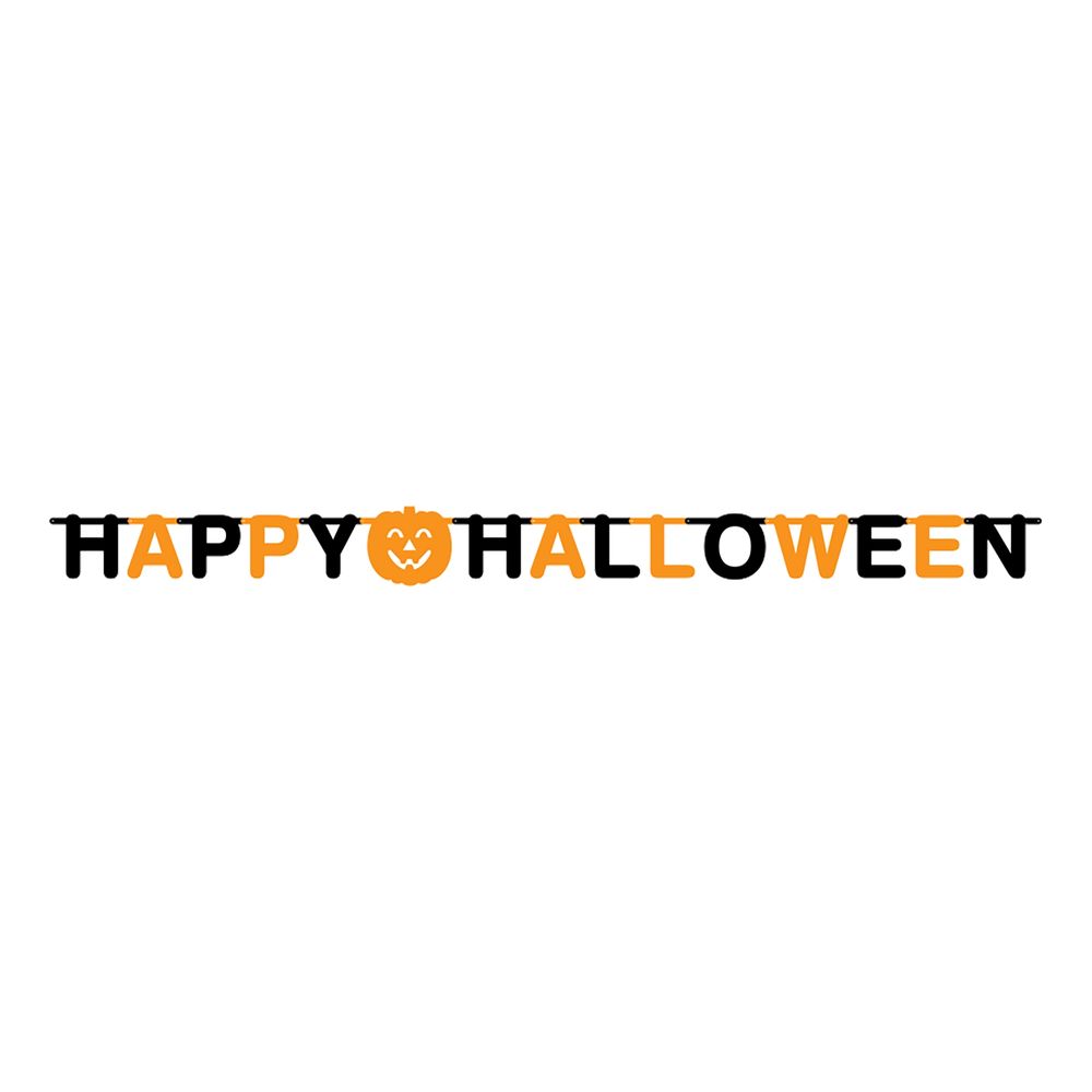 Bokstavgirlander Happy Halloween Svart/Oransje