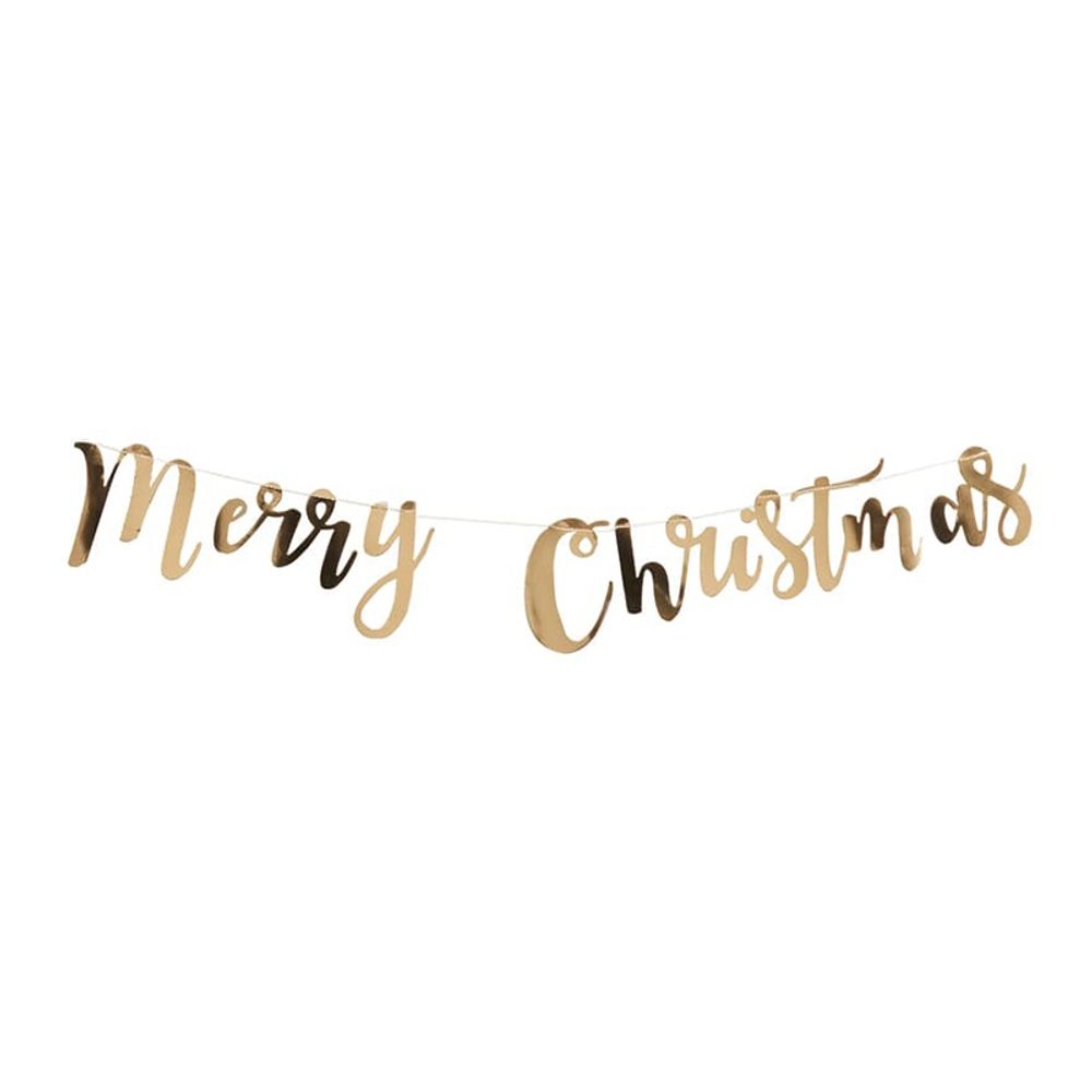 Bokstavgirlander Merry Christmas Gull Metallic