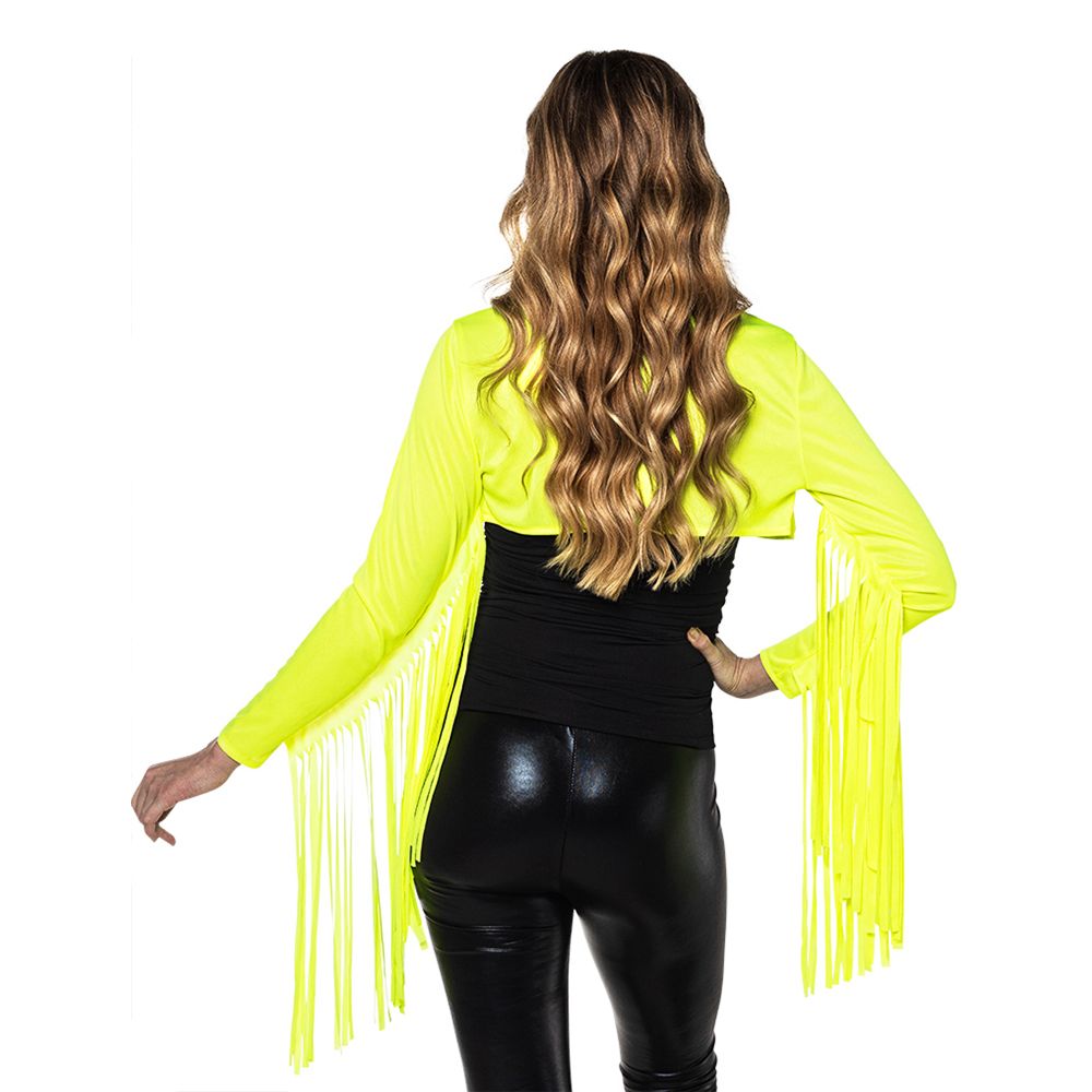 Bolero med Frynser Neon Gul UV