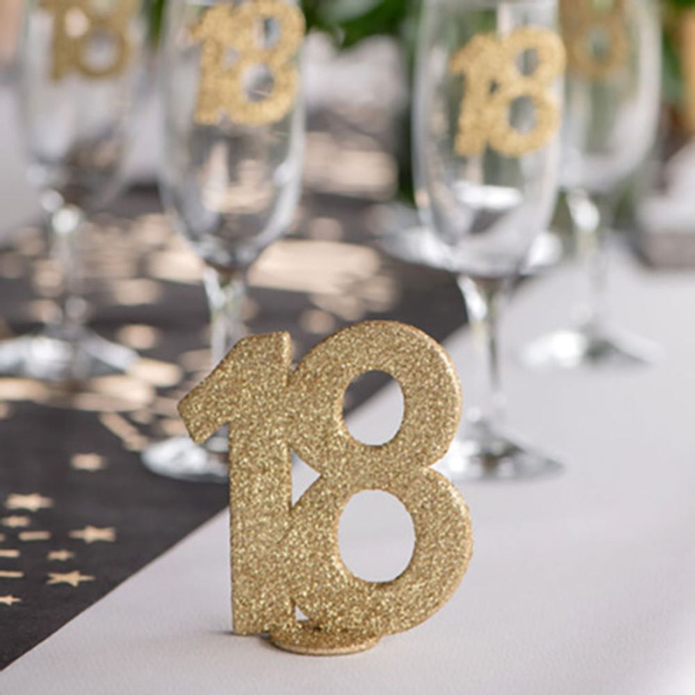 Bordsdekoration 18 Glitter Guld