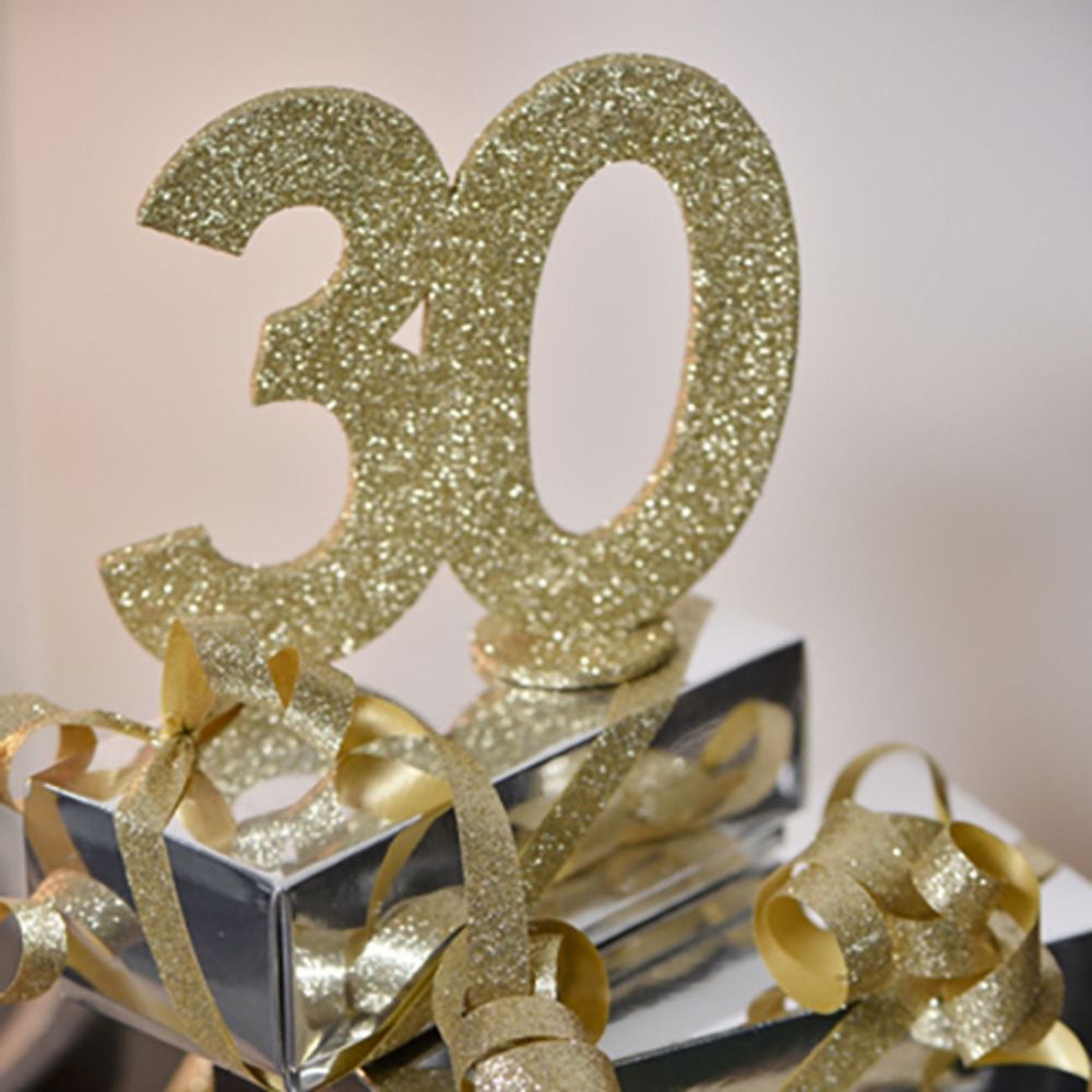 Bordsdekoration 30 Glitter Guld
