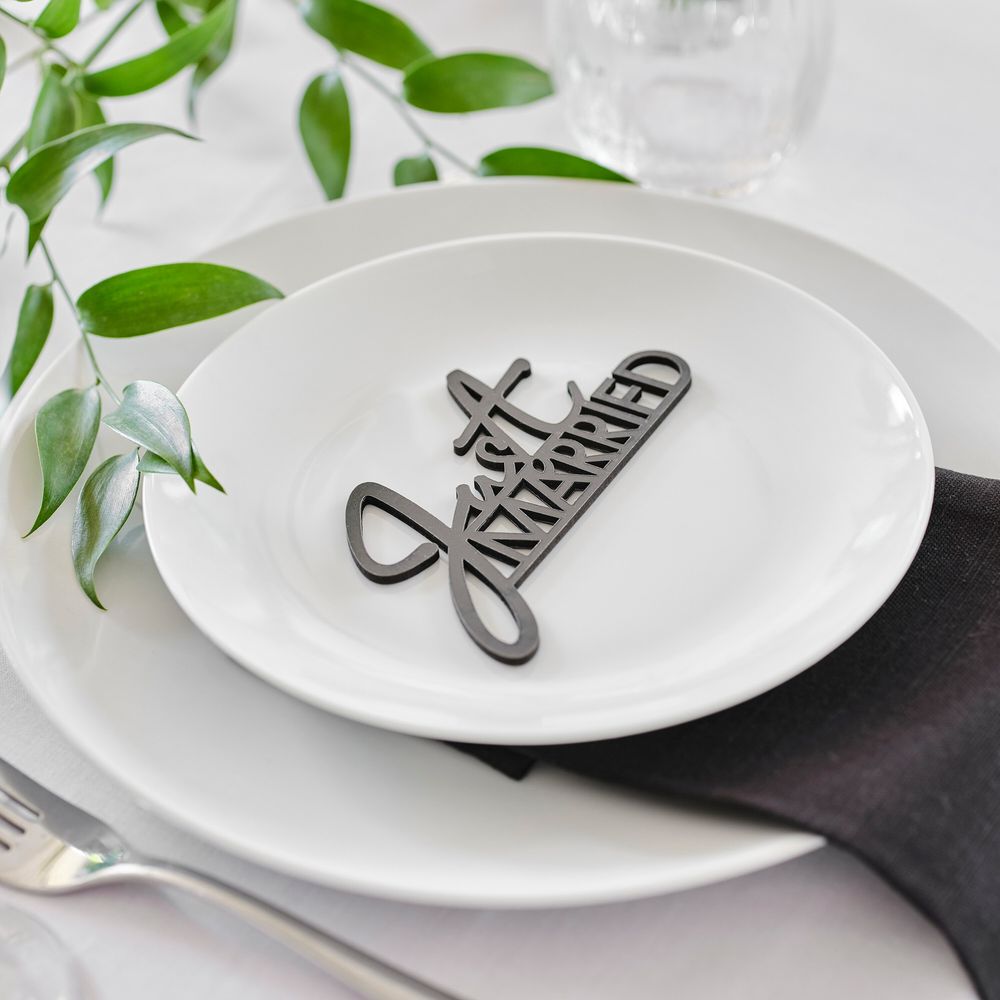 Borddekoration Just Married Sort